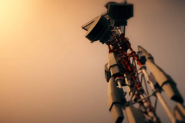 Torre Telecomunicaciones Sunset Sunrise Ilustración —  Fotos de Stock