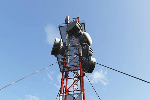 Torre Telecomunicação Sob Ilustração Blue Sky — Fotografia de Stock