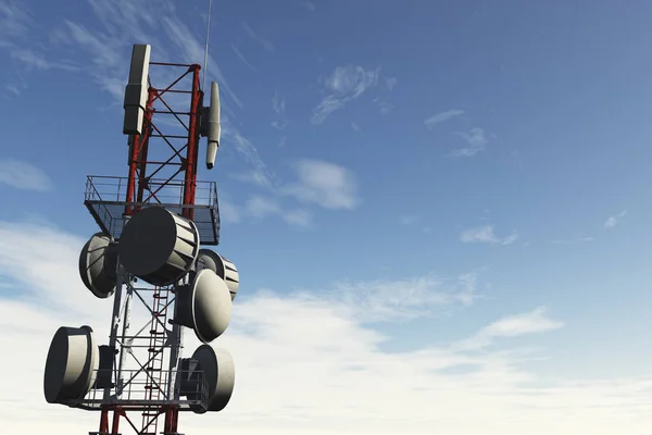 Телекоммуникационная Башня Blue Sky Illustration — стоковое фото