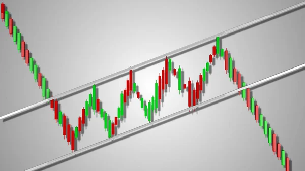 Bear Flag Stock Chart Pattern 3D Illustration
