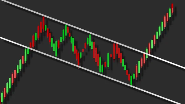 Bull Flag Árfolyamdiagram Minta Illusztráció — Stock Fotó