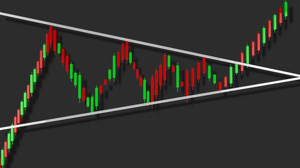 Illustrazione Rialzista Del Modello Grafico Azionario Pennant — Foto Stock