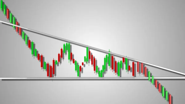 Descending Triangle Stock Chart Pattern Illustration — Stock Photo, Image