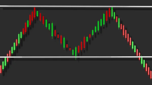 Double Top Stock Chart Pattern Illustration — Stock Photo, Image