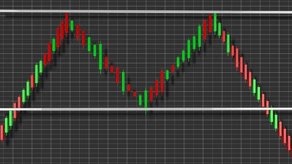 Podwójny Top Stock Chart Wzór Ilustracja — Zdjęcie stockowe