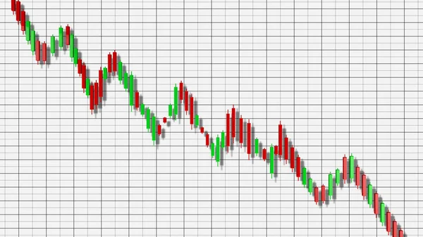 下降トレンド株価チャート3Dイラスト — ストック写真