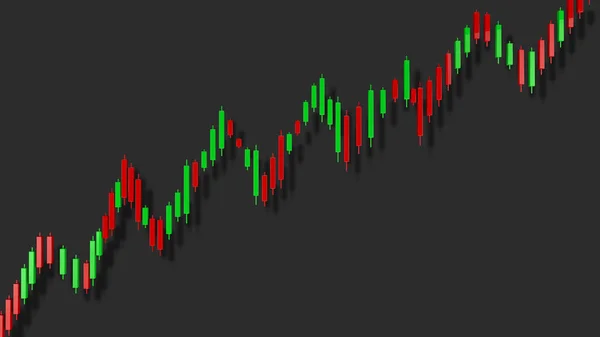 Uptrend Stock Chart 3D Illustration