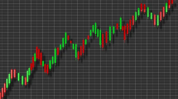 Uptrend Stock Chart 3D Illustration