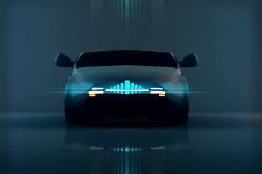 Autonomus Elektrikli Araç Tasarım 3d Görüntü