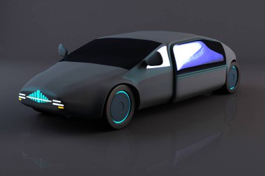 Autonomus Elektrikli Araç Tasarım 3d Görüntü