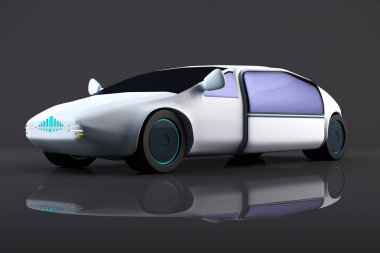 Autonomus Elektrikli Araç Tasarım 3d Görüntü