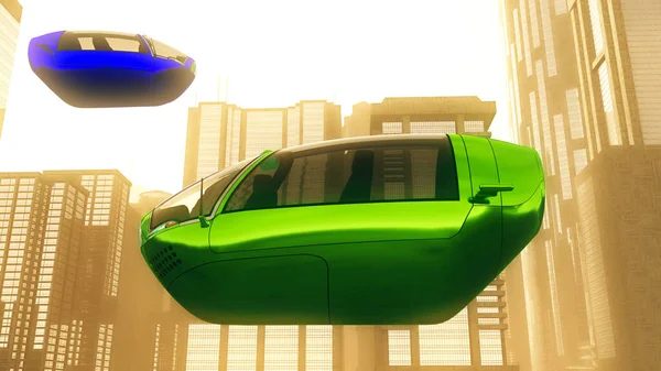 Autonomous Electric Vehicles City Future Illustrazione — Foto Stock