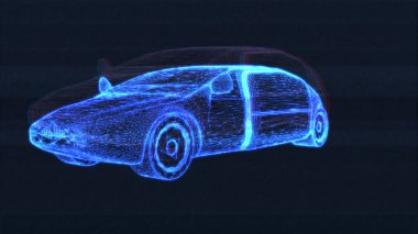 Özerk Elektrikli Araç Kablosu Tasarımı 3d Görüntü