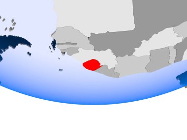 3d modeli şeffaf okyanuslar ile siyasi dünya bir Sierra Leone. 3D çizim.