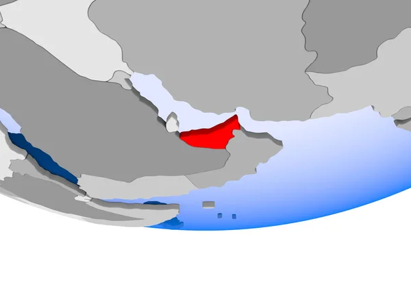 Zjednoczone Emiraty Arabskie Model Globus Polityczny Przezroczystym Oceanów Ilustracja — Zdjęcie stockowe