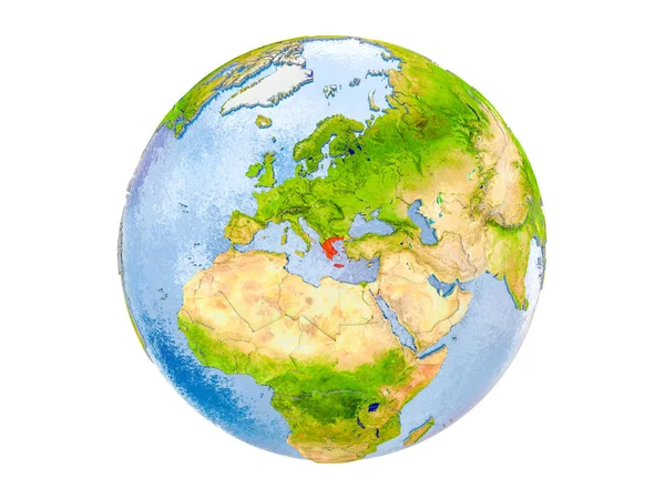 Grécia Destacou Vermelho Modelo Terra Ilustração Isolada Sobre Fundo Branco — Fotografia de Stock