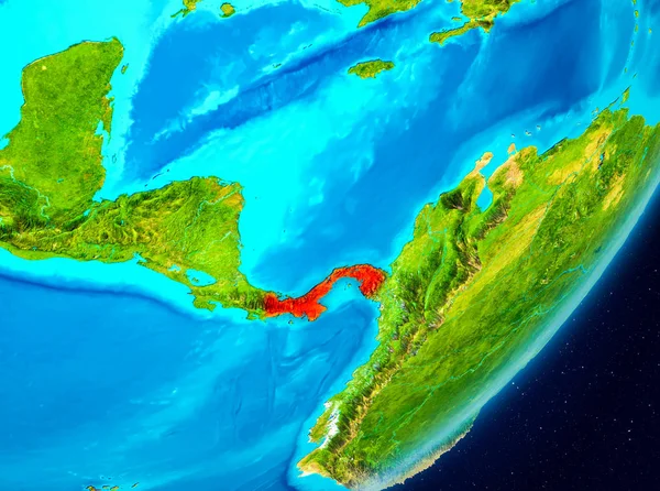 Карта Панама Видно Космосу Планеті Земля Ілюстрації Елементи Цього Зображенні — стокове фото