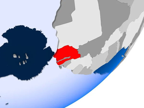 Візуалізації Сенегал Політичні Глобусом Допомогою Прозорих Океанів Ілюстрація — стокове фото
