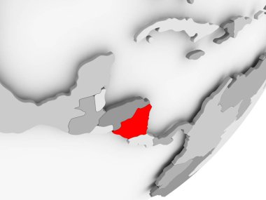 Gri küre kırmızı vurgulanır Nikaragua Illustration. 3D çizim.