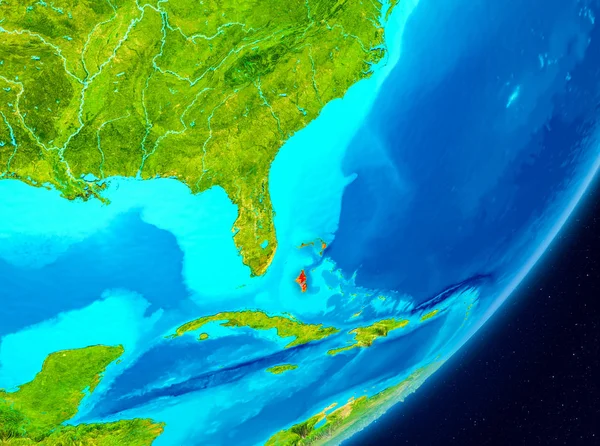 Χάρτης Μπαχάμες Όπως Φαίνονται Από Διάστημα Στον Πλανήτη Απεικόνιση Στοιχεία — Φωτογραφία Αρχείου