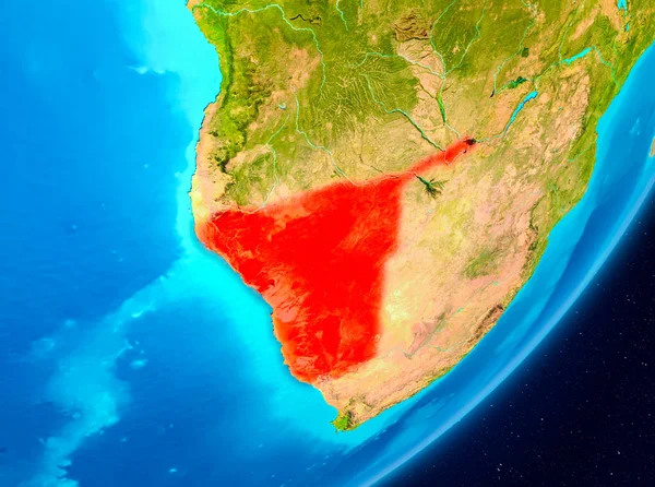 Karte Von Namibia Aus Dem All Auf Dem Planeten Erde — Stockfoto