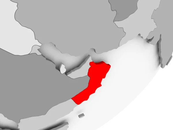 Illustration Oman Surlignée Rouge Sur Globe Gris Illustration — Photo