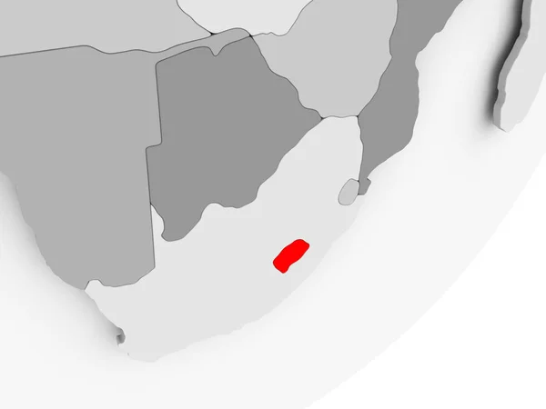 Εικονογράφηση Του Λεσότο Επισημαίνονται Κόκκινο Χρώμα Στο Γκρίζο Κόσμο Απεικόνιση — Φωτογραφία Αρχείου