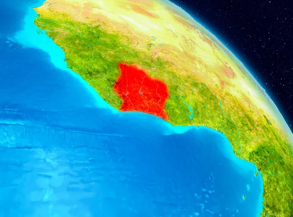 Простір Подання Кот Івуару Виділено Червоним Кольором Планеті Земля Ілюстрації — стокове фото