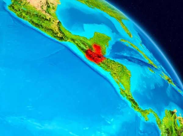 Alan görünümünü Guatemala Planet Earth kırmızı vurgulanır. 3D çizim. Nasa tarafından döşenmiş bu görüntü unsurları.
