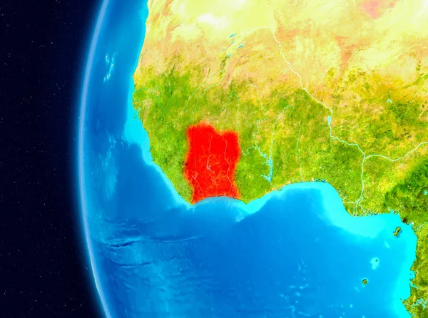 Planet Earth Earth yörüngeden görülen Fildişi Illustration. 3D çizim. Nasa tarafından döşenmiş bu görüntü unsurları.