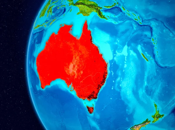 从地球轨道上看到的澳大利亚的例证 Nasa 提供的这个图像的元素 — 图库照片