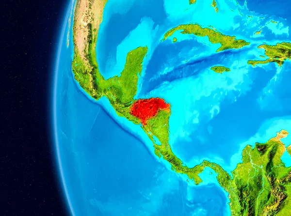 Ілюстрація Гондурасу Видно Землі Орбіти Планеті Земля Ілюстрації Елементи Цього — стокове фото