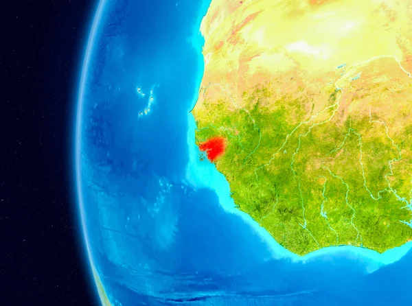 Illustration Guinea Bissau Seen Earth Orbit Planet Earth Illustration Elements — Stock Photo, Image