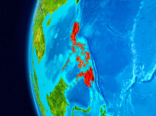 Planet Earth Earth yörüngeden görüldüğü gibi Türkiye Illustration. 3D çizim. Nasa tarafından döşenmiş bu görüntü unsurları.