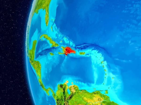 Εικονογράφηση Της Δομινικανής Δημοκρατίας Όπως Φαίνεται Από Την Τροχιά Της — Φωτογραφία Αρχείου