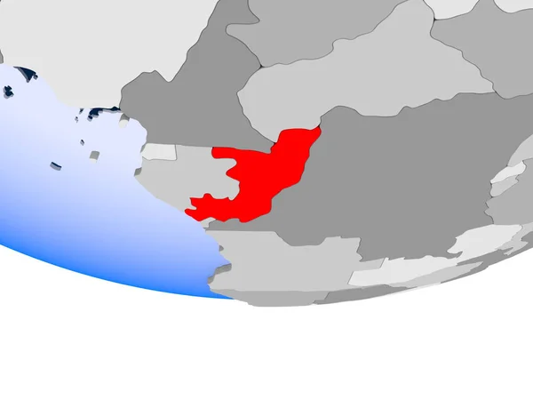 Конго Модели Политического Глобуса Прозрачными Океанами Иллюстрация — стоковое фото