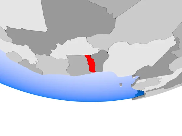 Togo Modelo Globo Político Com Oceanos Transparentes Ilustração — Fotografia de Stock