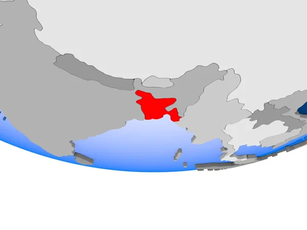Bangladesz Model Globus Polityczny Przezroczystym Oceanów Ilustracja — Zdjęcie stockowe