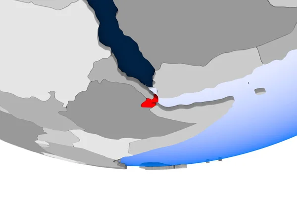 Dżibuti Model Globus Polityczny Przezroczystym Oceanów Ilustracja — Zdjęcie stockowe