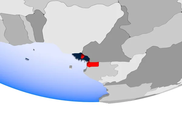 Guiné Equatorial Modelo Globo Político Com Oceanos Transparentes Ilustração — Fotografia de Stock