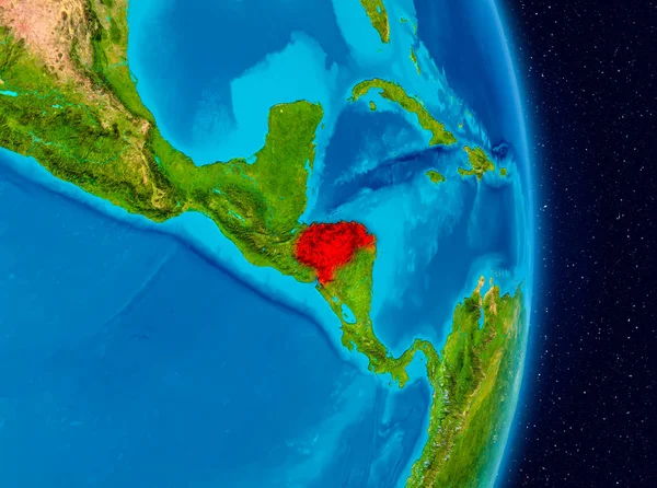 Kraju Hondurasu Kolorze Czerwonym Planecie Ziemi Ilustracja Elementy Tego Obrazu — Zdjęcie stockowe