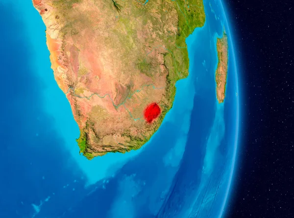 Kraju Lesotho Kolorze Czerwonym Planecie Ziemi Ilustracja Elementy Tego Obrazu — Zdjęcie stockowe