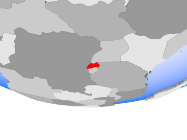Ruanda 3d modeli şeffaf okyanuslar ile siyasi dünya bir. 3D çizim.