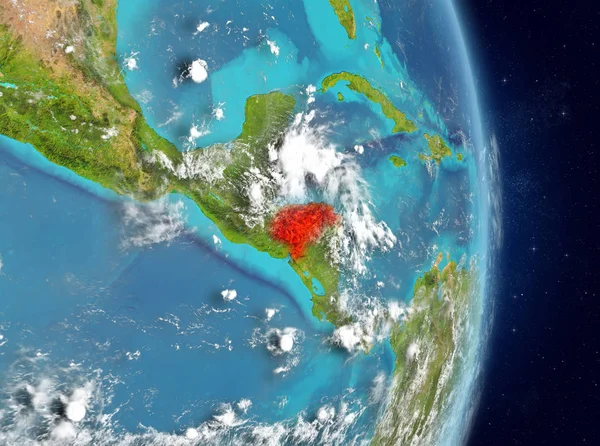 Простір Подання Гондурасу Виділено Червоним Кольором Планеті Земля Атмосферою Ілюстрації — стокове фото