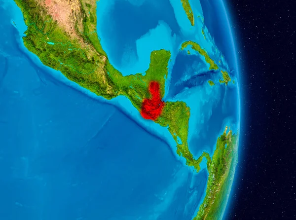 Kraju Gwatemali Kolorze Czerwonym Planecie Ziemi Ilustracja Elementy Tego Obrazu — Zdjęcie stockowe
