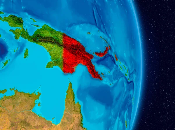 Страна Папуа Новая Гвинея Красном Планете Земля Иллюстрация Элементы Этого — стоковое фото