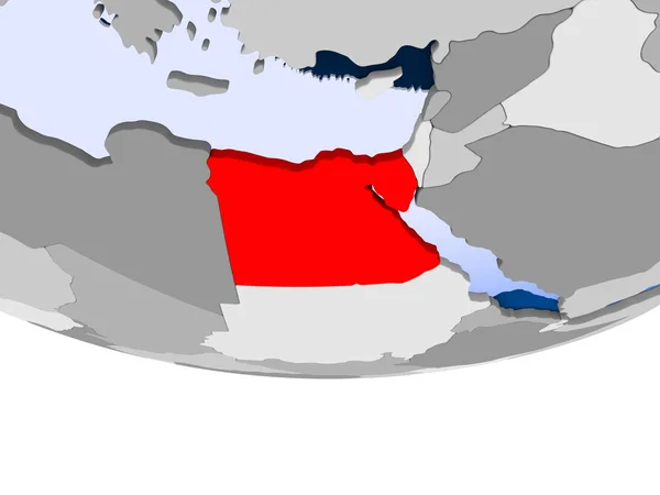 Egyiptom Modellje Politikai Földgömb Átlátható Óceánok Illusztráció — Stock Fotó