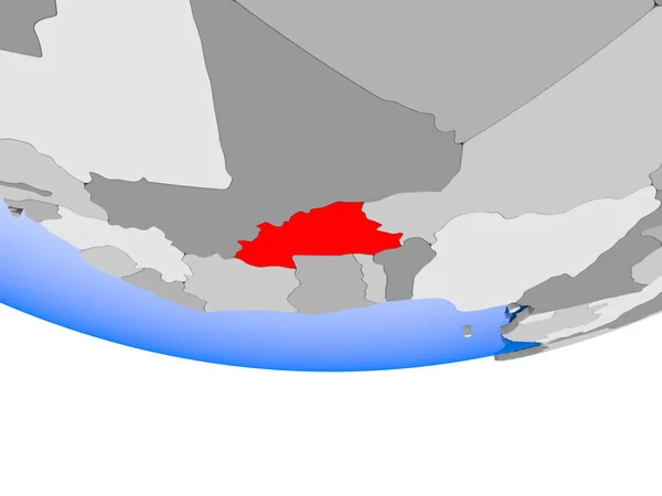 Burkina Faso Modell Politiska Världen Med Öppet Hav Illustration — Stockfoto