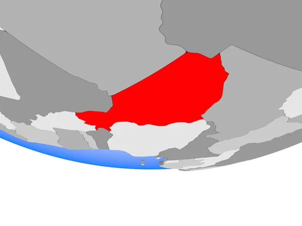 Niger Sul Modello Del Globo Politico Con Oceani Trasparenti Illustrazione — Foto Stock