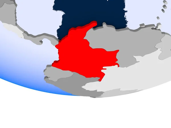 Colombia Modell Politiska Världen Med Öppet Hav Illustration — Stockfoto